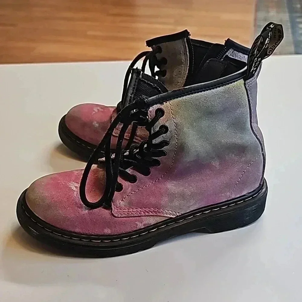 Dr. Martens girls tie dye suede boots size 2
